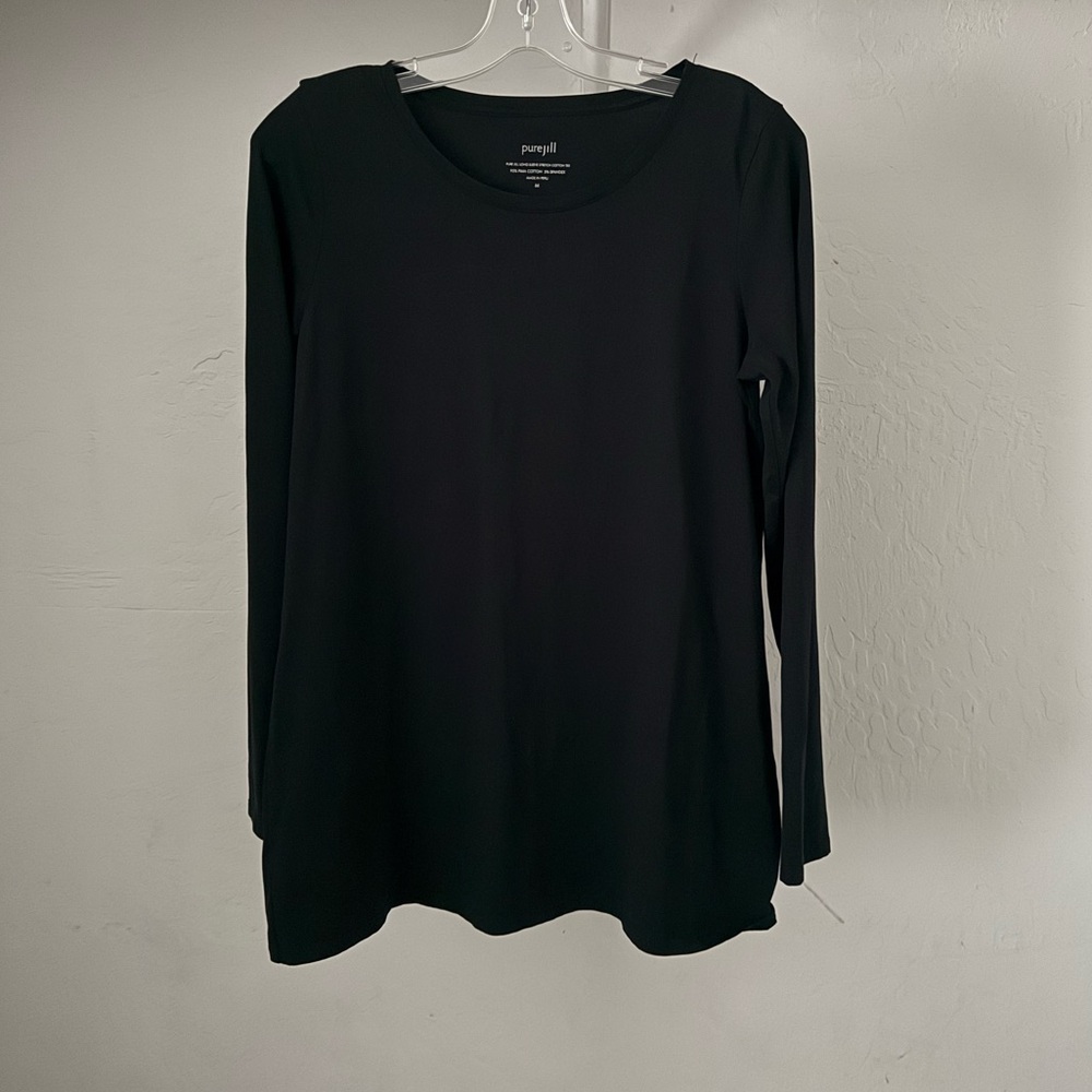 Bundle 3 for 50% off J.Jill Pure Jill Black Pima Long Sleeve Stretch Cotton Tee